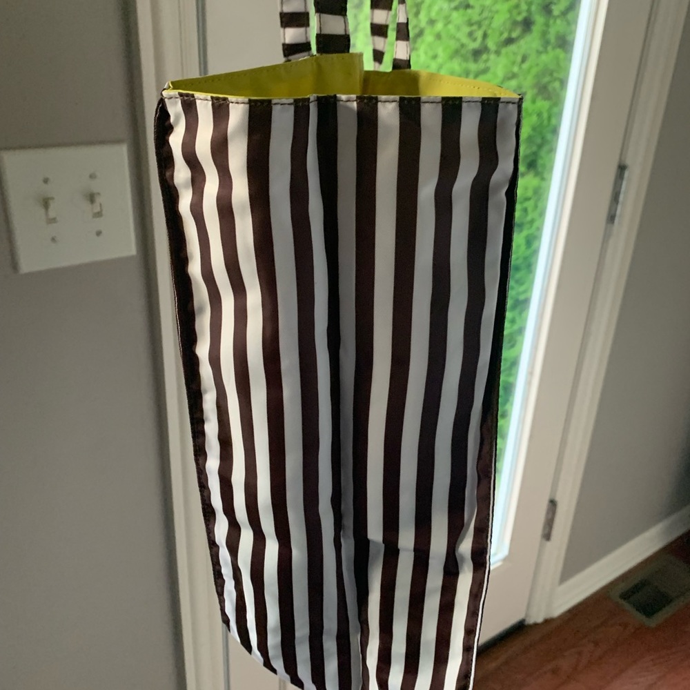 henri bendel Brown & White Vertical Stripe Tote - Picture 3 of 8